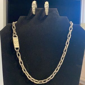 Vintage Karl Lagerfeld Necklace and Clip Earrings